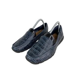 Easy Spirit ABIDE 8 Women's Navy Blue Crocodile Pattern Loafers Size 9M